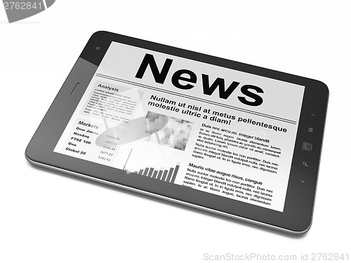 Image of Digital news on tablet pc computer screen