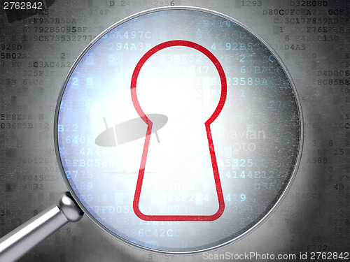 Image of Keyhole icon on digital background