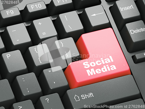 Image of Black keyboard with Social Media button