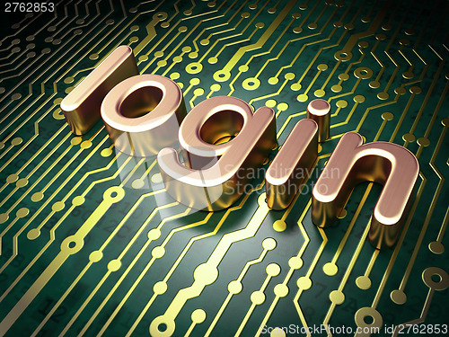 Image of Security concept: circuit board with word login