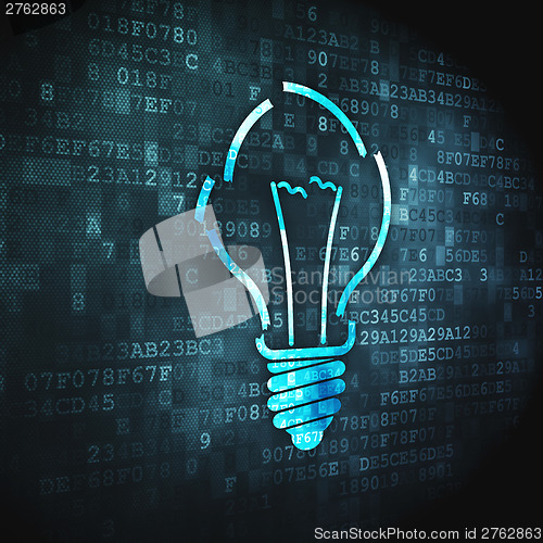 Image of Business concept: Light Bulb on digital background