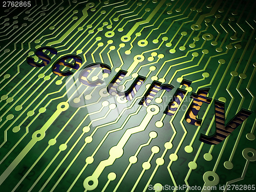 Image of Privacy concept: circuit board with word Security