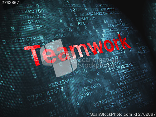 Image of Business concept: Teamwork on digital background