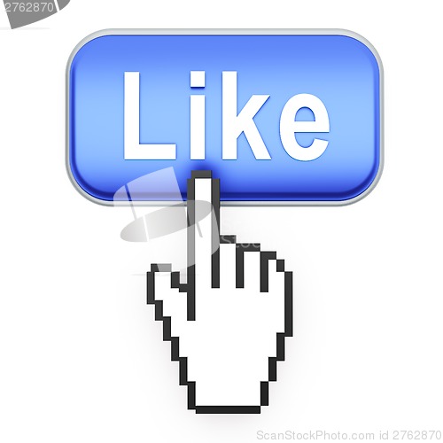 Image of Hand-shaped mouse cursor press Like button