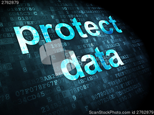 Image of Security concept: protect data on digital background