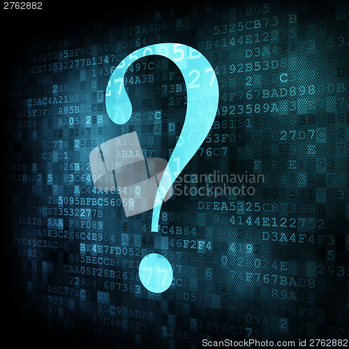 Image of Symbol of question mark on digital screen