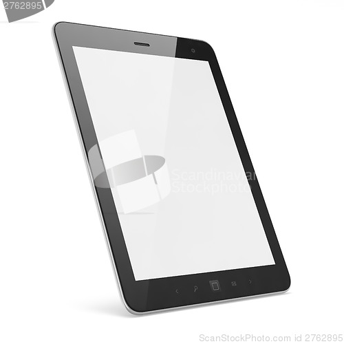 Image of Black tablet pc on white background