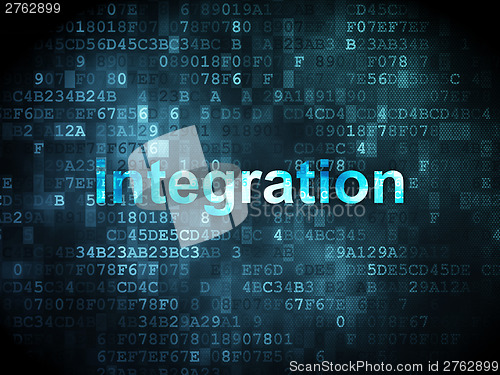 Image of business concept: integration on digital background