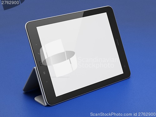 Image of Black abstract tablet pc on white background