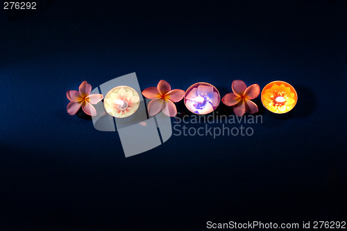 Image of candles with frangipanes