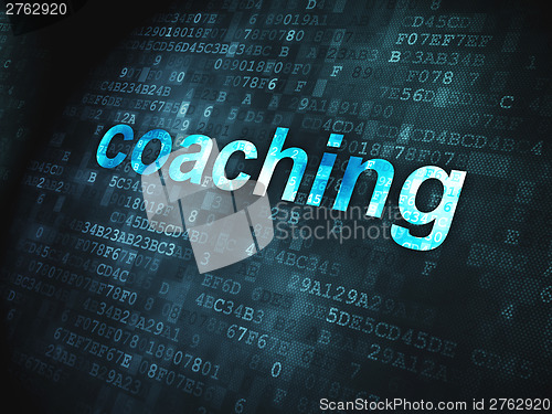 Image of Education concept: Coaching on digital background