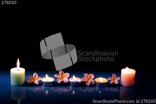Image of flowers with candles