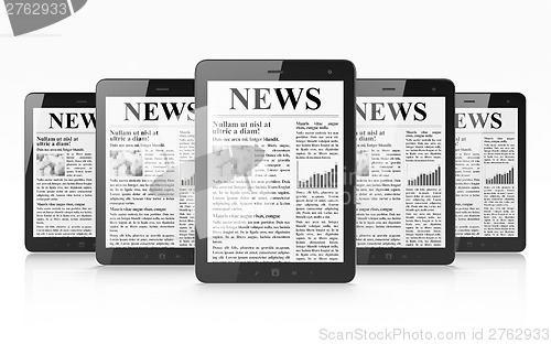 Image of Digital news on tablet pc computer screen