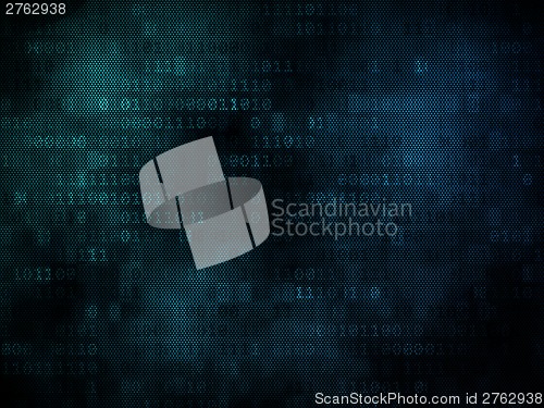 Image of Pixeled binary background on digital screen