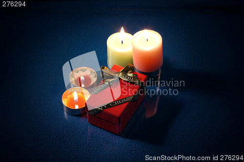 Image of candles with gift box