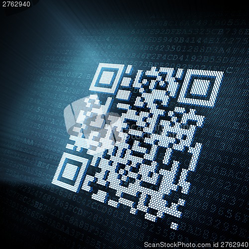 Image of Pixeled QR code illustration
