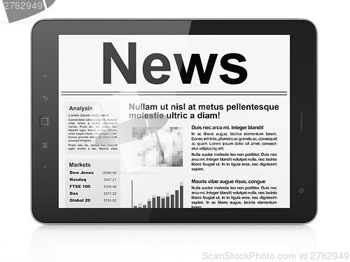 Image of Digital news on tablet pc computer screen