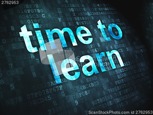 Image of Education concept: Time to Learn on digital background