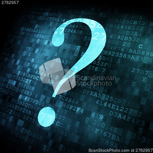 Image of Symbol of question mark on digital screen