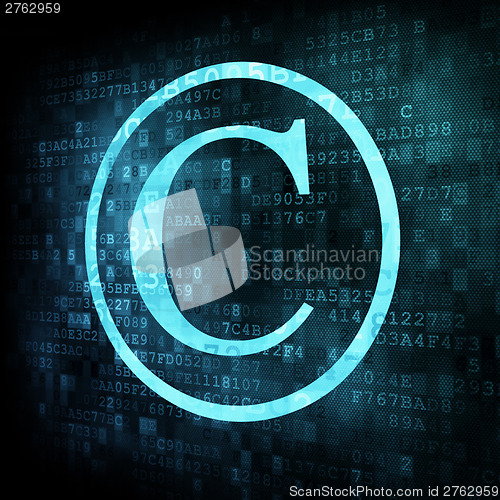 Image of copyright symbol on digital screen