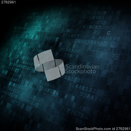 Image of Pixeled hexagonal background on digital screen