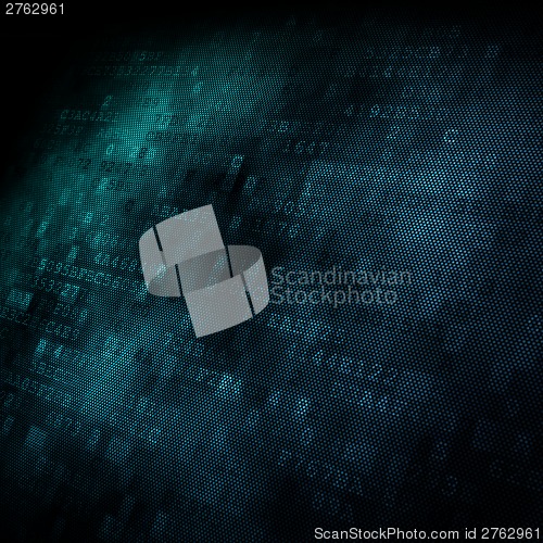 Image of Pixeled hexagonal background on digital screen