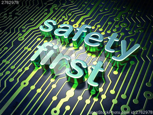 Image of Privacy concept: circuit board Safety First