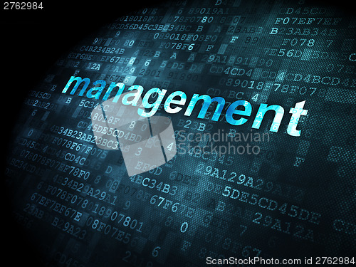 Image of business concept: Management on digital background