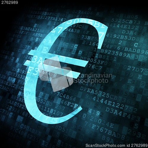 Image of Euro sign on digital screen