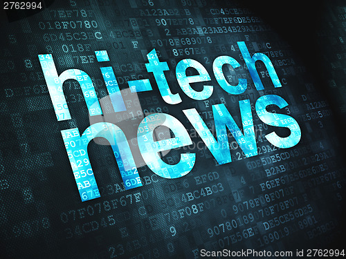 Image of News concept: Hi-tech News on digital background