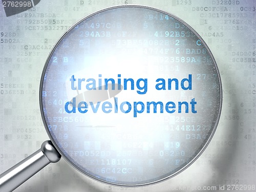 Image of Magnifying glass words training and development