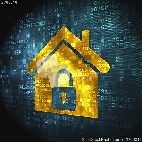 Image of Finance concept: Home on digital background