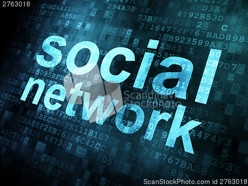 Image of Social network on digital background