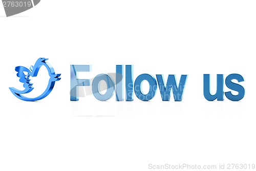 Image of Blue bird and Follow Us word