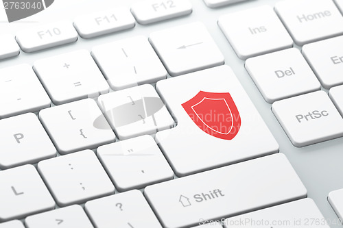 Image of Protection concept: computer keyboard with Shield