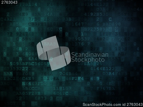 Image of Pixeled hexagonal background on digital screen