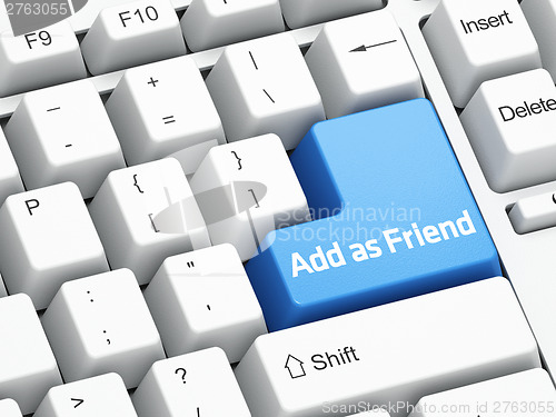 Image of Keyboard with blue Add As Friend button