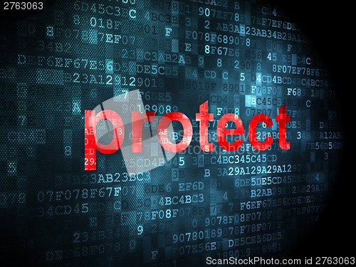 Image of Security concept: protect on digital background