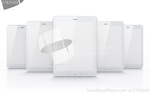 Image of White tablets on white background