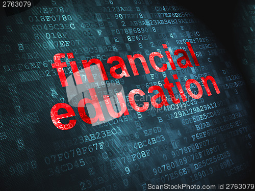 Image of Education concept: Financial on digital background