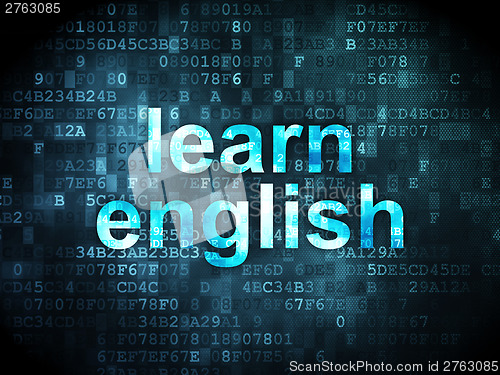 Image of Education concept: learn english on digital background