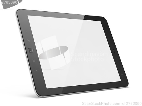 Image of Black tablet pc on white background