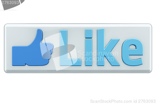 Image of &amp;quot;Like&amp;quot; button 3d  render on white