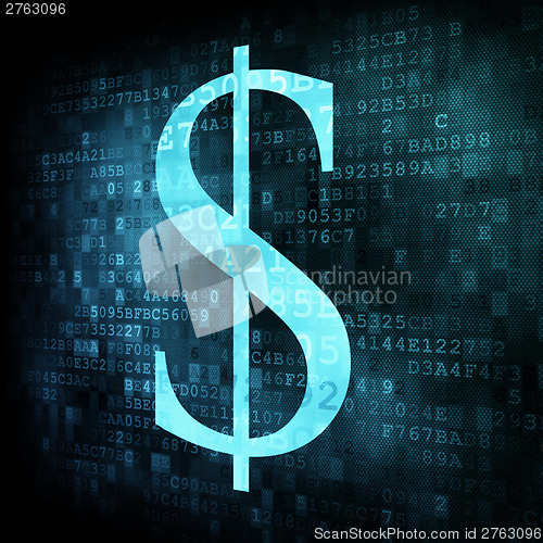 Image of Dollar sign on digital screen