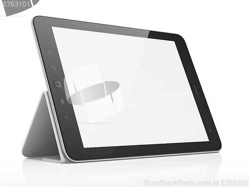 Image of Black abstract tablet pc on white background