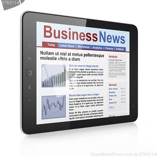 Image of Digital news on tablet computer screen