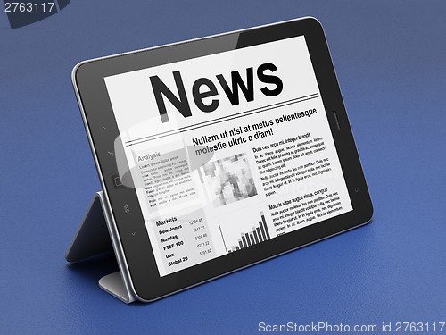 Image of Digital news on tablet pc computer screen