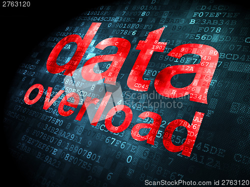 Image of Information concept: data overload on digital background
