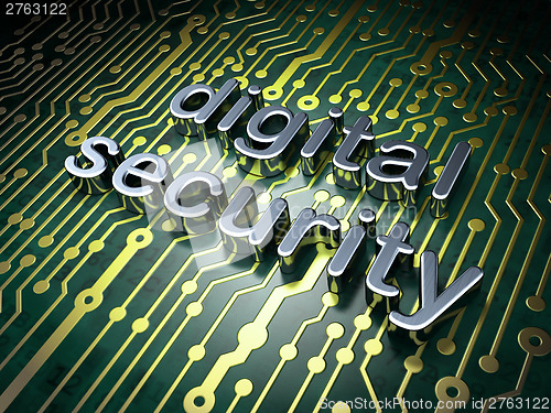 Image of Safety concept: circuit board with word Digital Security