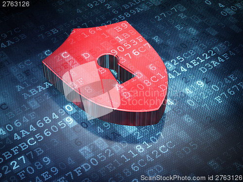 Image of Privacy concept: Shield on digital background